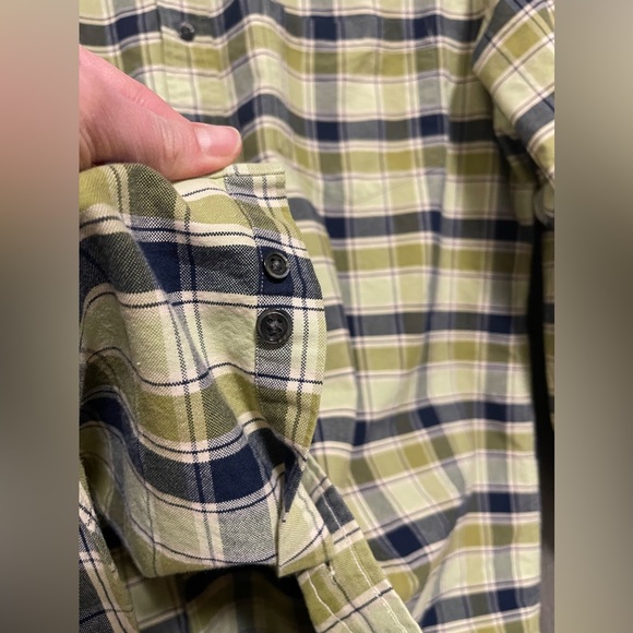 Nordstrom PURE STUFF Button Up Shirt - Green & Blue Plaid - Size Large - Picture 7 of 11
